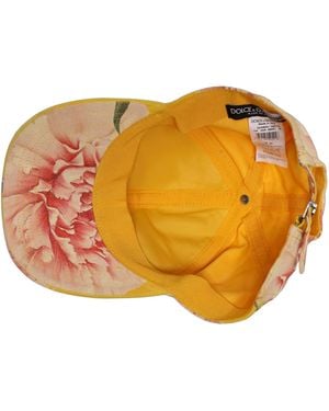 Dolce & Gabbana Dolce & Gabbana Hat9989 Floral Cotton Baseball Cap - Orange