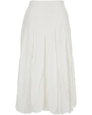 EPINGLER Skirt With Balloon Design And Pleated Details - White
