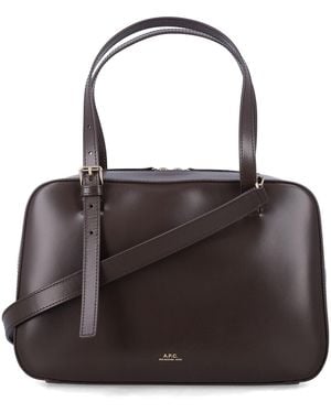 A.P.C. Virginie Leather Box Bag - Black