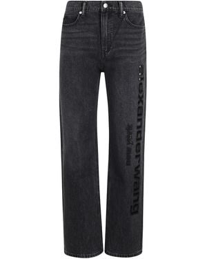 Alexander Wang Ez Slouch Logo Cut Out Embroidery - Blue