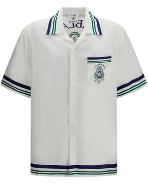 CASABLANCA Short-Sleeve Hotel Crest Shirt - Grey