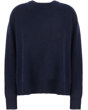 Goat Boyfriend Crewneck Jumper With Dropped Shoulders - Blue