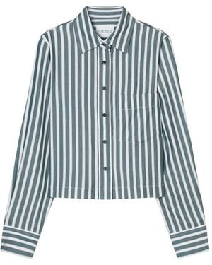 Closed Cropped Shirt - Blue