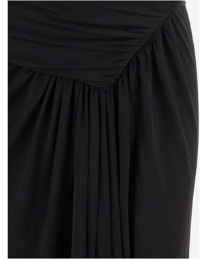 Saint Laurent Viscose Draped Skirt - Black