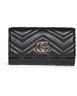 Gucci Leather Gg Marmont Continental Wallet<Br - White