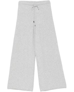Antonelli Sequin-Embellished Drawstring Pants - White