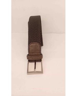 SAIT Elastico Tubolare Camoscio 70 Nylon Leather Belt - Natural