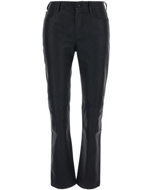 AG Jeans High-Waisted Sophie Flared Leather Jeans Lamb - Blue