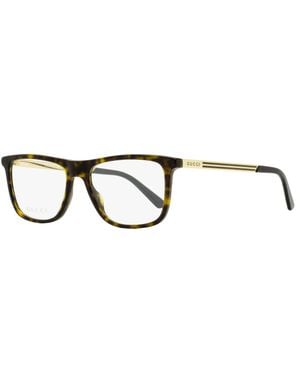 Gucci Classic Rectangular Eyeglasses Gg0691O 002 Havana- 54Mm Plastic (Acetate)/Metal - Black