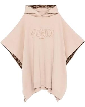 Fendi Cape Rome Virgin Wool Trench & Raincoats - Natural