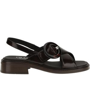 Prada Leather Sandals - Black