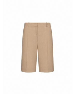 TOTEME Tailored Wide Shorts Wool Blend - Natural