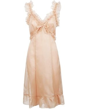 Alessandra Rich Organza Slip Dress - Natural