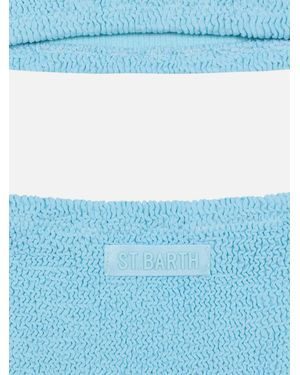 MC2 Saint Barth Crinkle Classic Bralette Bikini Baker Sky - Blue