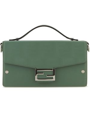 Fendi Baguette Soft Trunk Top Handle Bag - Green