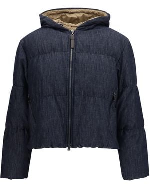 Brunello Cucinelli Padded Jacket Cotton Down - Blue