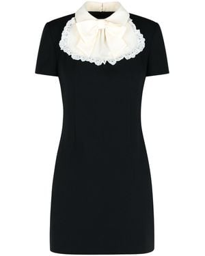 Alessandra Rich Bow-Detailed Dress - Black