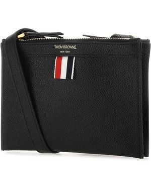 Thom Browne Leather Mini Document Holder - Black