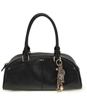 Chloé Calf Leather Bos Taurus Handbag - Black