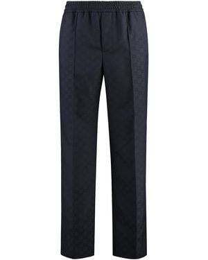 Gucci Jacquard Motif Pants Cotton - Blue