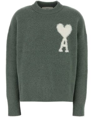 Ami Paris Oversize Alpaca Blend Jumper - Green