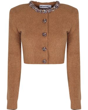 Self-Portrait Cardigan - Brown