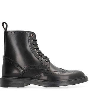 Bruno Magli Leather Lace-Up Boots - Black