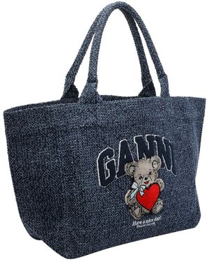 Ganni Bags Rinse Cotone - Blue