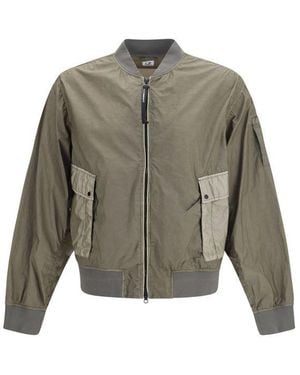C.P. Company Bi-Tm Mixed Lens Bomber Jacket - Green