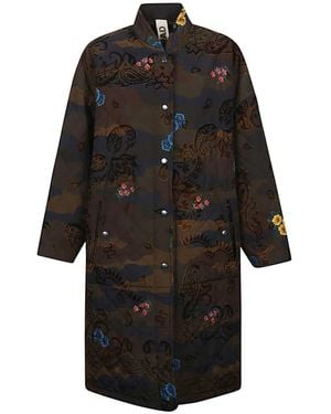 Konrad Petra Camouflage Print Ovesized Coat - Black