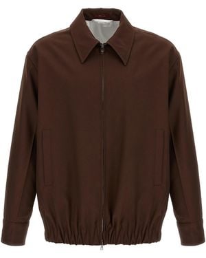 Gucci Wool Jacket With Pointed Collar - Brown
