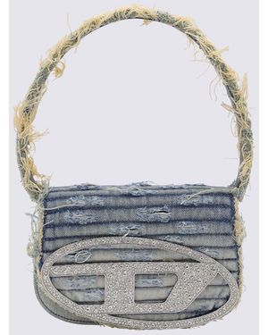 DIESEL Denim Leather D Shoulder Bag - Blue