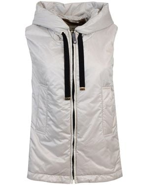 Max Mara Zip-Up Drawstring Gilet - Gray