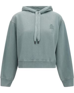 Isabel Marant Salmy Logo Hoodie Cotton; Polyester Sweatshirts - Blue