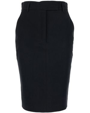 Le Plain Corduroy Skirt With Hidden Front Closure For - Black