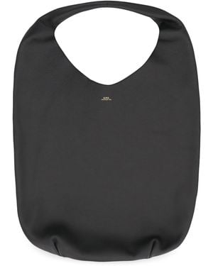A.P.C. Leather Tote Bag Neige Cow Hide - Black