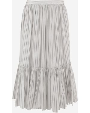Jil Sander Skirt Striped Cotton - White