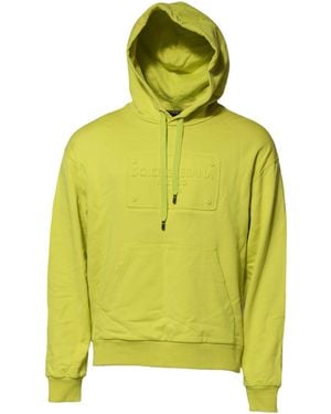Dolce & Gabbana Green Cotton Hooded Logo Sweatshirt Jumper - Yellow