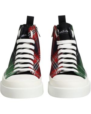 Dolce & Gabbana Cotton High Top Trainers Shoes Co+Wv+13Lf - Multicolour