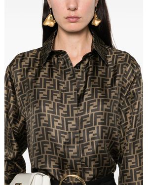 Fendi Shirts Silk - Black