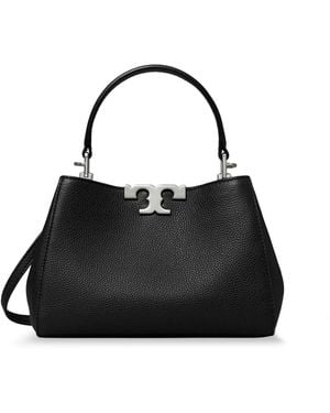 Tory Burch Eleanor Pebbled Mini Satchel Shoulder Bag - Black