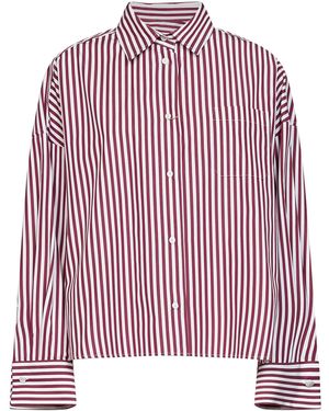 Weekend by Maxmara Boxy Shirt Wkdovatta Striped Poplin Cotton - Red
