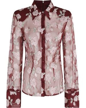 ROTATE BIRGER CHRISTENSEN Mesh Fitted Shirt - Pink