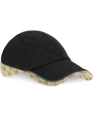 Gucci Baseball Hat Gg Cotton Fabric - Black