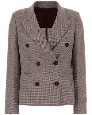 Brunello Cucinelli Embroidered Jersey Blazer - Brown