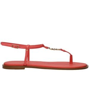 Dior Leather Flip-Flop Sandals - Red