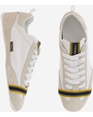 Fendi Sneakers Suede And Fabric Polyamide Sneakers - Metallic