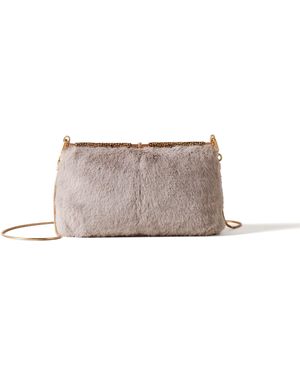 Borbonese Faux Fur Shoulder Bag - White