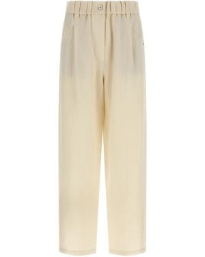 Brunello Cucinelli Viscose Casual Trousers - Natural