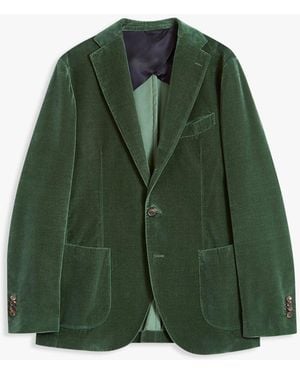 Doppiaa Aanzio Velvet Blazer With Patch Pockets Coats & Jackets - Green